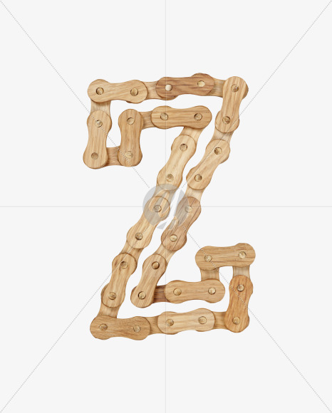 Letter Z from Wood Ride Font on Yellow Images Creative Fonts - S27935