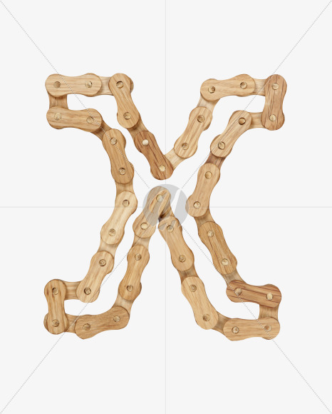 Letter X from Wood Ride Font on Yellow Images Creative Fonts - S27933