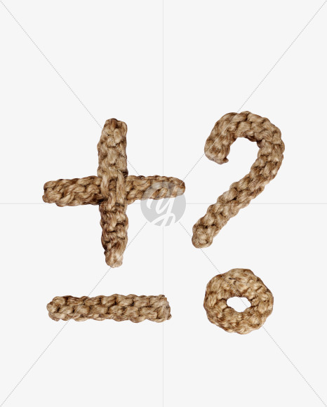 punctuation marks 1 from Weaving Rope Font on Yellow Images Creative Fonts - S28090