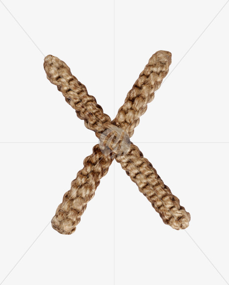 Letter X from Weaving Rope Font on Yellow Images Creative Fonts - S28069