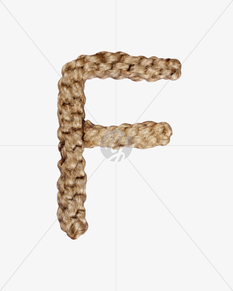 Letter F from Weaving Rope Font on Yellow Images Creative Fonts - S28051