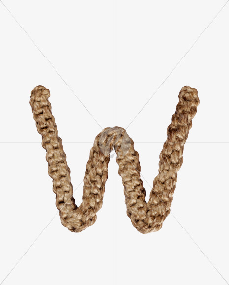 Letter W from Weaving Rope Font on Yellow Images Creative Fonts - S28068