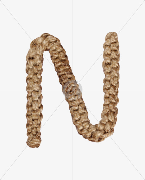 Letter N from Weaving Rope Font on Yellow Images Creative Fonts - S28059