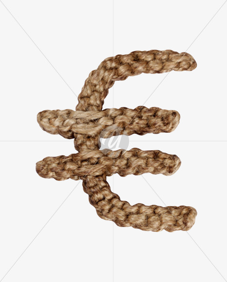 EURO from Weaving Rope Font on Yellow Images Creative Fonts - S28088