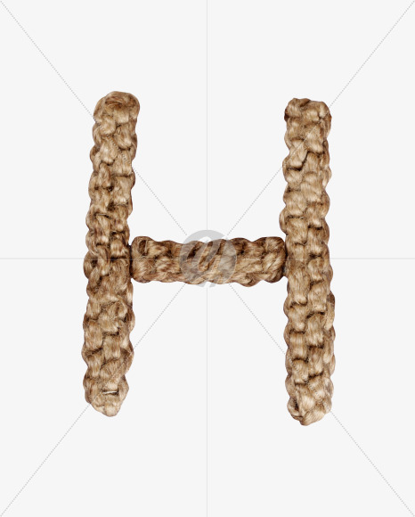 Letter H from Weaving Rope Font on Yellow Images Creative Fonts - S28053