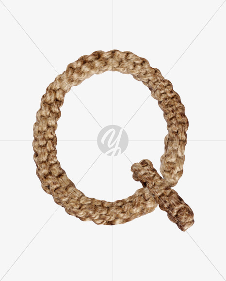 Letter Q from Weaving Rope Font on Yellow Images Creative Fonts - S28062