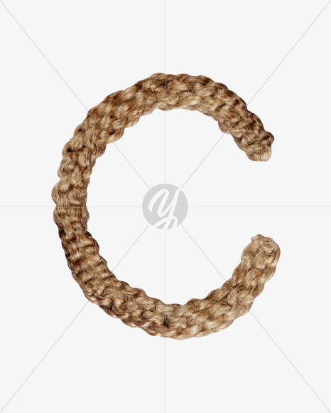 Letter C from Weaving Rope Font on Yellow Images Creative Fonts - S28048