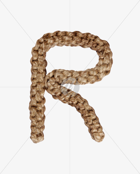 Letter R from Weaving Rope Font on Yellow Images Creative Fonts - S28063