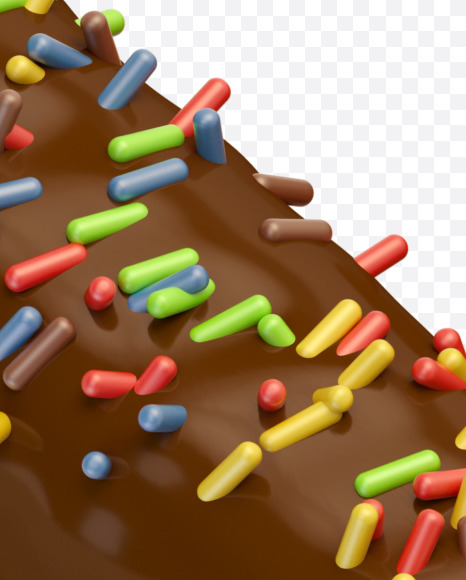 Letter V from Choco Cake Font on Yellow Images Creative Fonts - S28114
