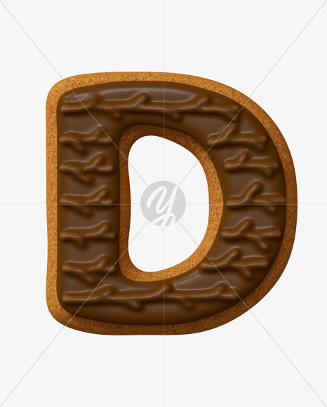 Letter D from Choco Cookies Font on Yellow Images Creative Fonts - S28187