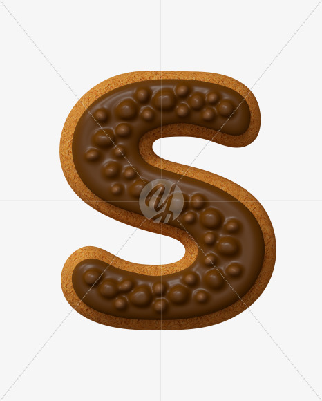 Letter S from Choco Cookies Font on Yellow Images Creative Fonts - S28202