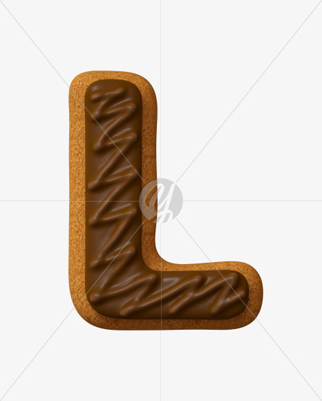 Letter L from Choco Cookies Font on Yellow Images Creative Fonts - S28195