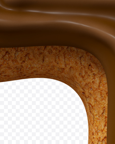 Letter T from Choco Cookies Font on Yellow Images Creative Fonts - S28203