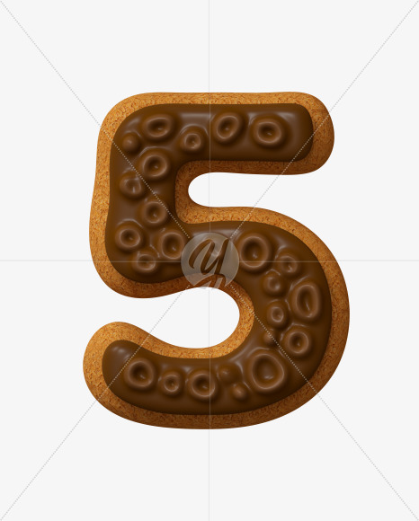 5 from Choco Cookies Font on Yellow Images Creative Fonts - S28214