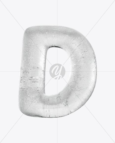 Letter D from Ice Round Font on Yellow Images Creative Fonts - S15787