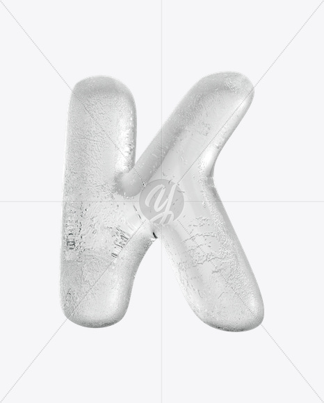 Letter K from Ice Round Font on Yellow Images Creative Fonts - S15794