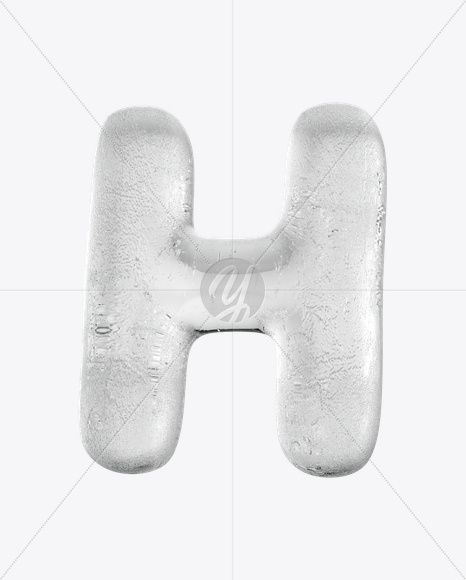 Letter H from Ice Round Font on Yellow Images Creative Fonts - S15791