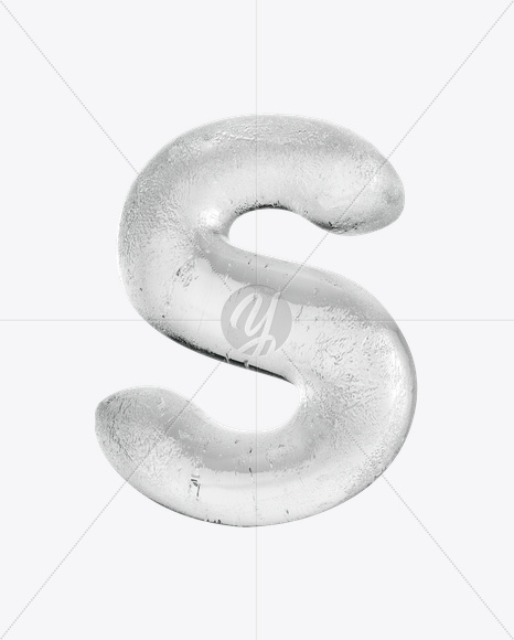 Letter S from Ice Round Font on Yellow Images Creative Fonts - S15802