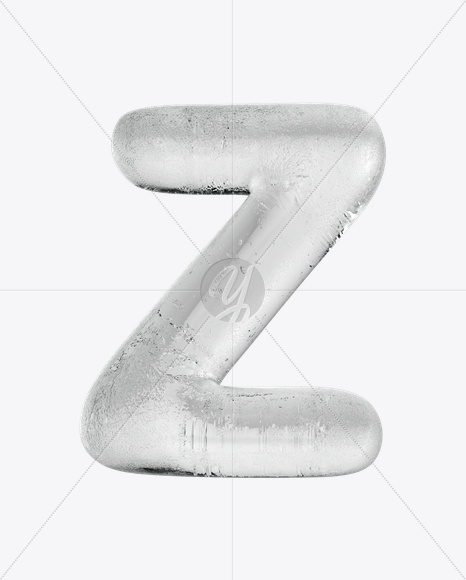 Letter Z from Ice Round Font on Yellow Images Creative Fonts - S15809