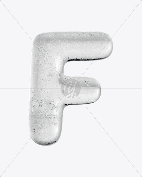 Letter F from Ice Round Font on Yellow Images Creative Fonts - S15789