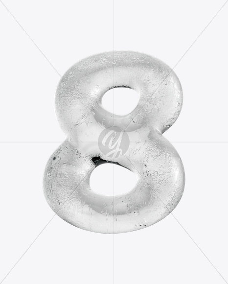 8 from Ice Round Font on Yellow Images Creative Fonts - S15817