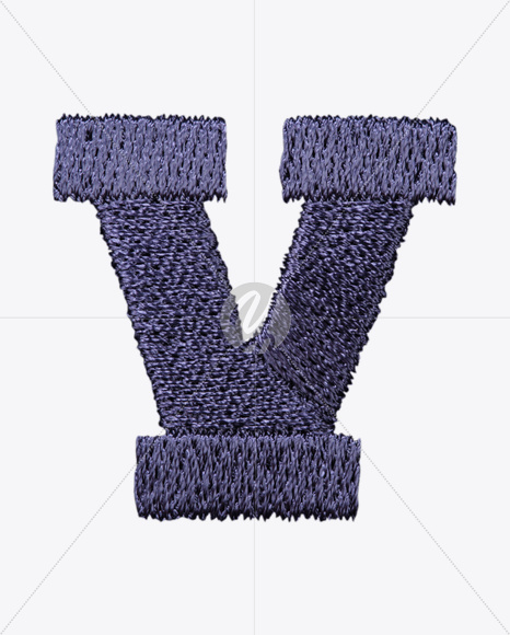 Letter v from Embroidery Font on Yellow Images Creative Fonts - S16050