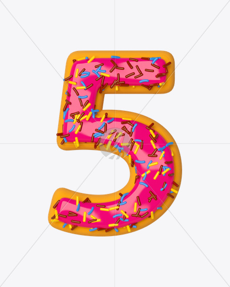 5 from Donut Font on Yellow Images Creative Fonts - S16449