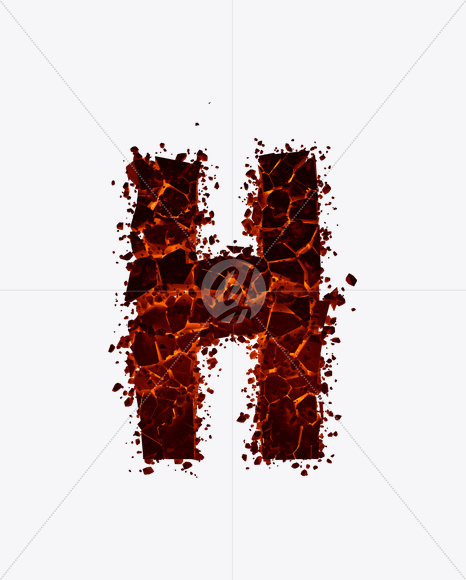 Letter H from Hellrock Font on Yellow Images Creative Fonts - S16471