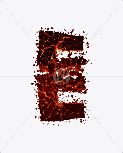 Letter E from Hellrock Font on Yellow Images Creative Fonts - S16468