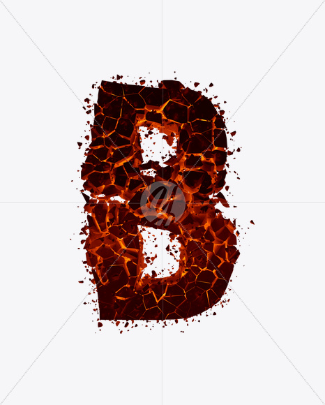 Letter B from Hellrock Font on Yellow Images Creative Fonts - S16465