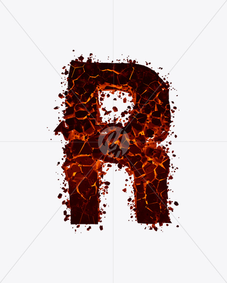 Letter R from Hellrock Font on Yellow Images Creative Fonts - S16481