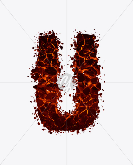 Letter U from Hellrock Font on Yellow Images Creative Fonts - S16484