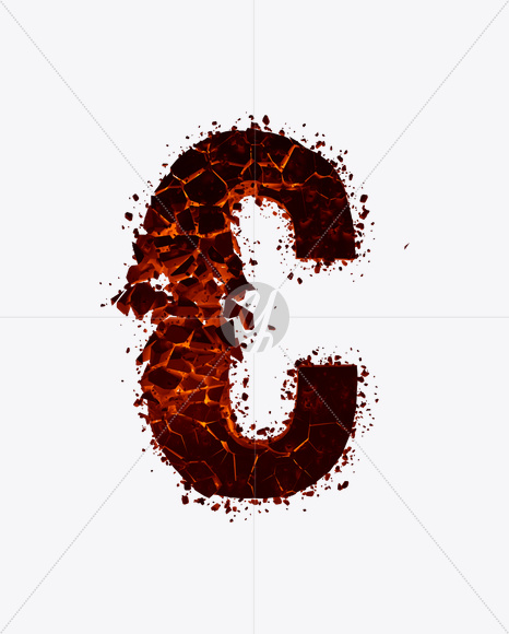 Letter C from Hellrock Font on Yellow Images Creative Fonts - S16466