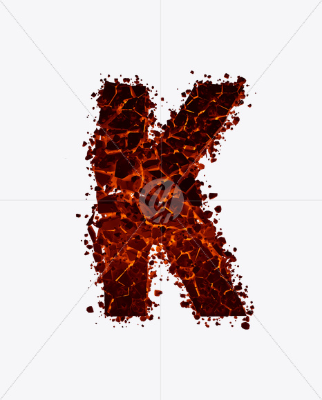 Letter K from Hellrock Font on Yellow Images Creative Fonts - S16474