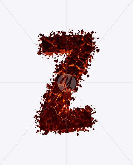 Letter Z from Hellrock Font on Yellow Images Creative Fonts - S16489