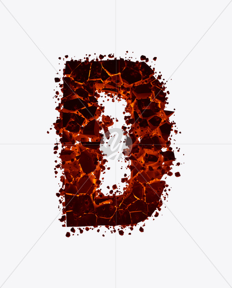 Letter D from Hellrock Font on Yellow Images Creative Fonts - S16467