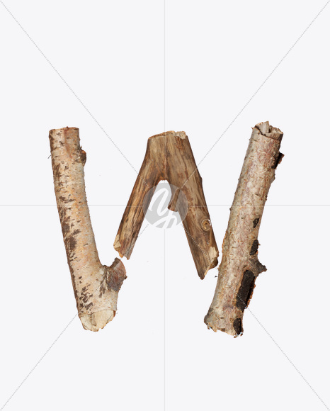 Letter W from Dry Twigs Font on Yellow Images Creative Fonts - S16818