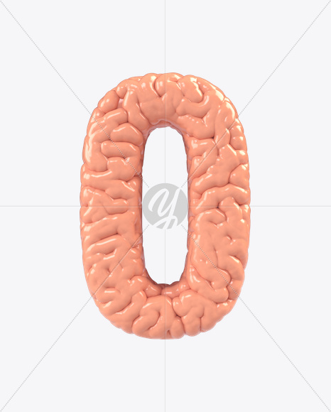 Letter O from Brain Font on Yellow Images Creative Fonts - S17153