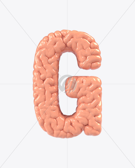 Letter G from Brain Font on Yellow Images Creative Fonts - S17145