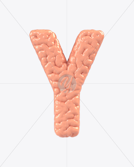 Letter Y from Brain Font on Yellow Images Creative Fonts - S17163