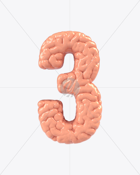 3 from Brain Font on Yellow Images Creative Fonts - S17167