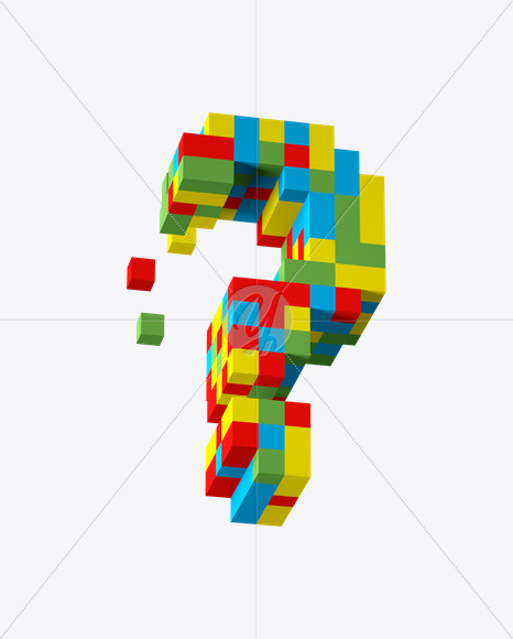 ? from 3d Pixel Font on Yellow Images Creative Fonts - S17261