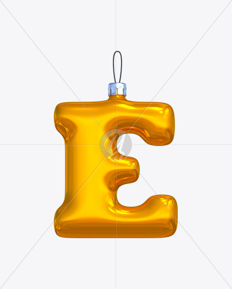 Letter E from New Year Balls Font on Yellow Images Creative Fonts - S17625