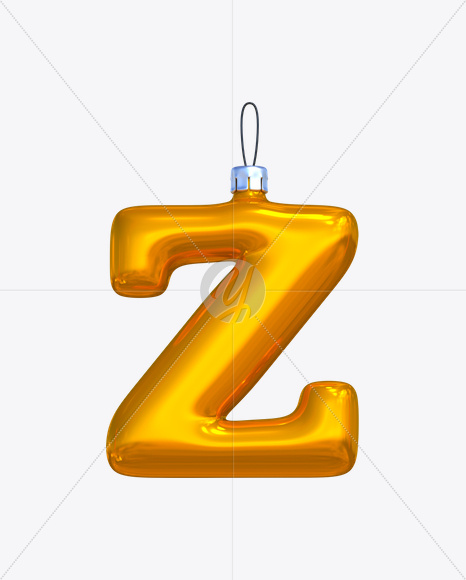 Letter Z from New Year Balls Font on Yellow Images Creative Fonts - S17640