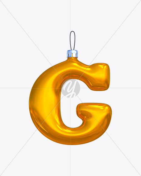 Letter G from New Year Balls Font on Yellow Images Creative Fonts - S17627