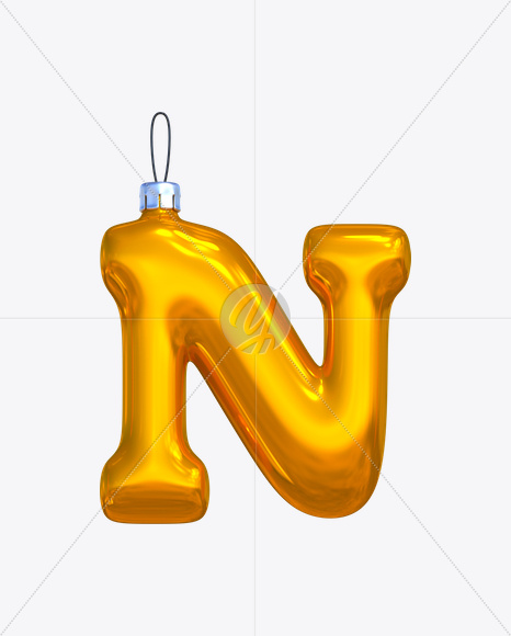 Letter N from New Year Balls Font on Yellow Images Creative Fonts - S17634