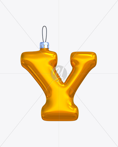 Letter Y from New Year Balls Font on Yellow Images Creative Fonts - S17646