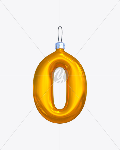 0 from New Year Balls Font on Yellow Images Creative Fonts - S17656