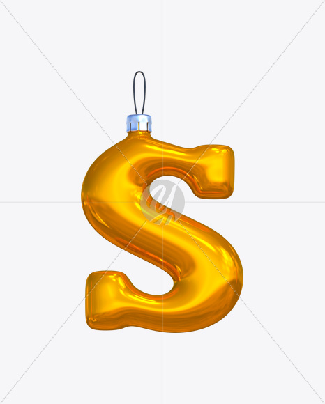 Letter S from New Year Balls Font on Yellow Images Creative Fonts - S17639