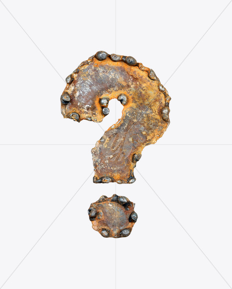 ? from Rusty Metal Font on Yellow Images Creative Fonts - S17788